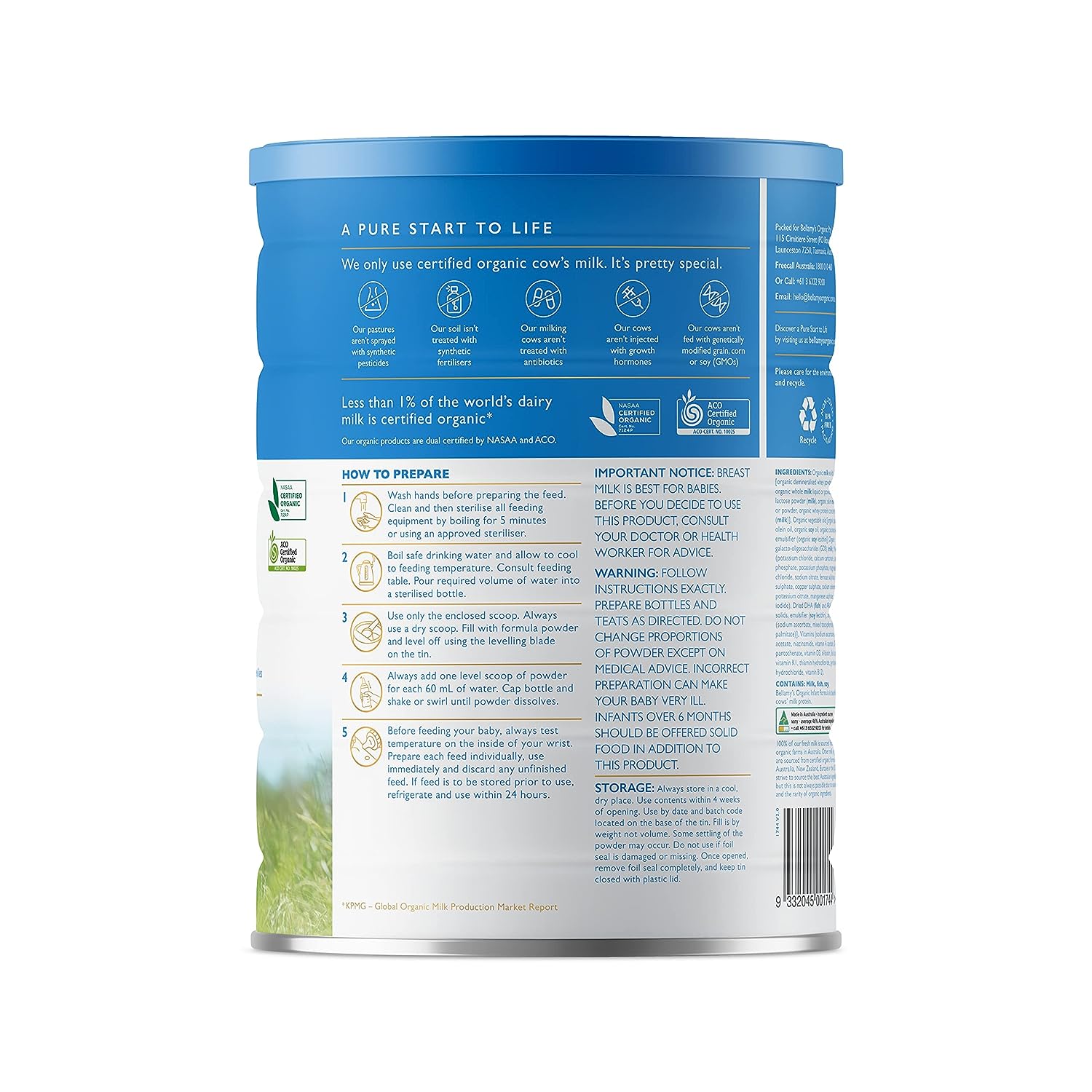 Bellamy's Organic, Step 1 Infant Formula, 0-6m - Image 2